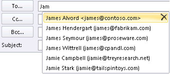 Delete a name from the Auto-Complete list